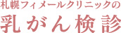 札幌フィメールクリニックの乳がん検診